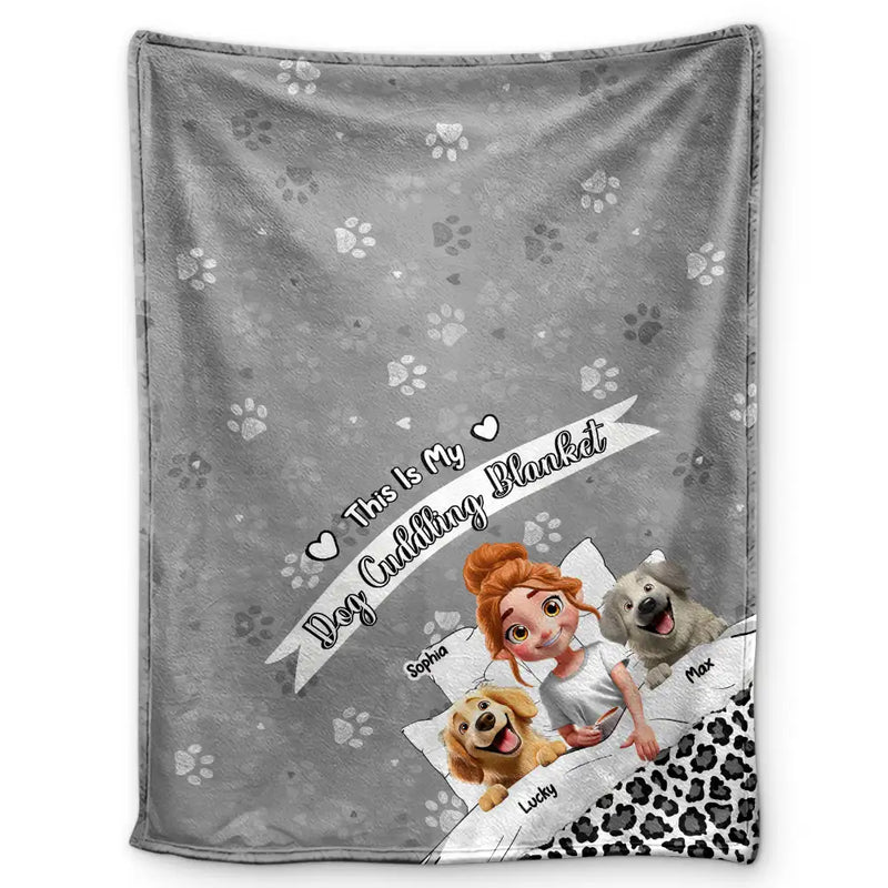 Gift For Yourself,Gift For Women,Gift For Men,Pet Mom,Pet Lovers,Pet Dad,Dog Lovers,Dog Mom,Dog Dad - My Dog Cuddling Blanket Corner - Personalized Fleece Blanket, Sherpa Blanket