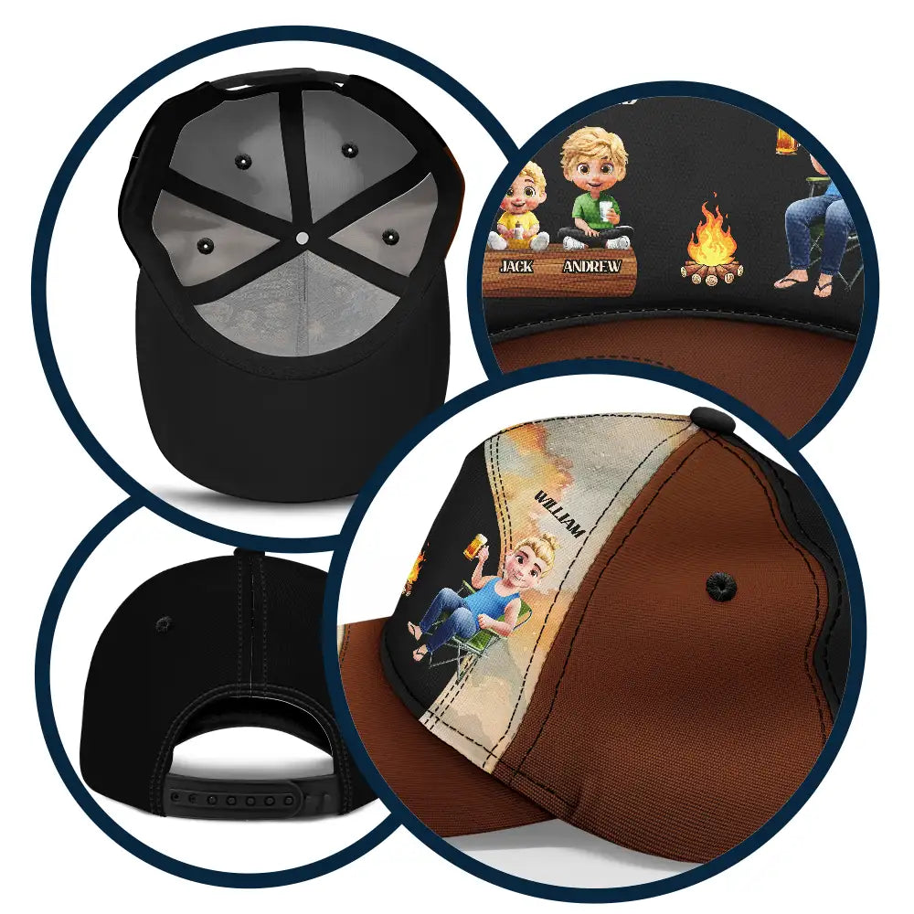 Gift For Father, Dad - Daughters (Young), Dad - Sons, Dad - Children, Dad's Hobby, Camping, Happy - My Favorite Camping Buddies - Personalized Classic Cap