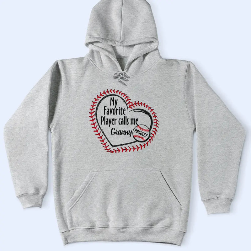 Gift For Mother,Gift For Grandma,Gift For Father,Gift For Grandpa,Love,Baseball - My Favorite Players Call Me Grandma Mom - Personalized T Shirt