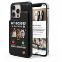 Pet Lovers,Pet Mom,Pet Dad,Dog Lovers,Dog Mom,Dog Dad - My Bosses Are Calling And I Must Go - Personalized Leather Flip Wallet Phone Case
