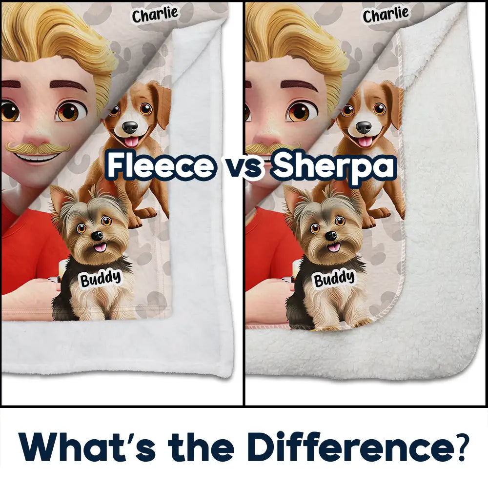 Pet Lovers,Pet Mom,Cat Mom,Dog Mom - My Cat Dog Cuddling Blanket Peeking - Personalized Fleece Blanket, Sherpa Blanket