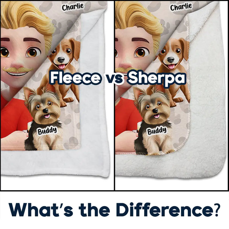 Pet Lovers,Pet Mom,Cat Mom,Dog Mom - My Cat Dog Cuddling Blanket Peeking - Personalized Fleece Blanket, Sherpa Blanket