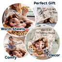 Pet Lovers,Pet Mom,Cat Mom,Dog Mom - My Cat Dog Cuddling Blanket Peeking - Personalized Fleece Blanket, Sherpa Blanket