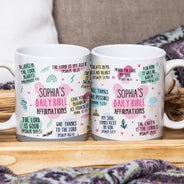 Top Market,Love,Gift For Yourself,Gift For Women,Gift For Men,Christian,Non-Eng - My Daily Bible Affirmations - Personalized White Edge-to-Edge Mug