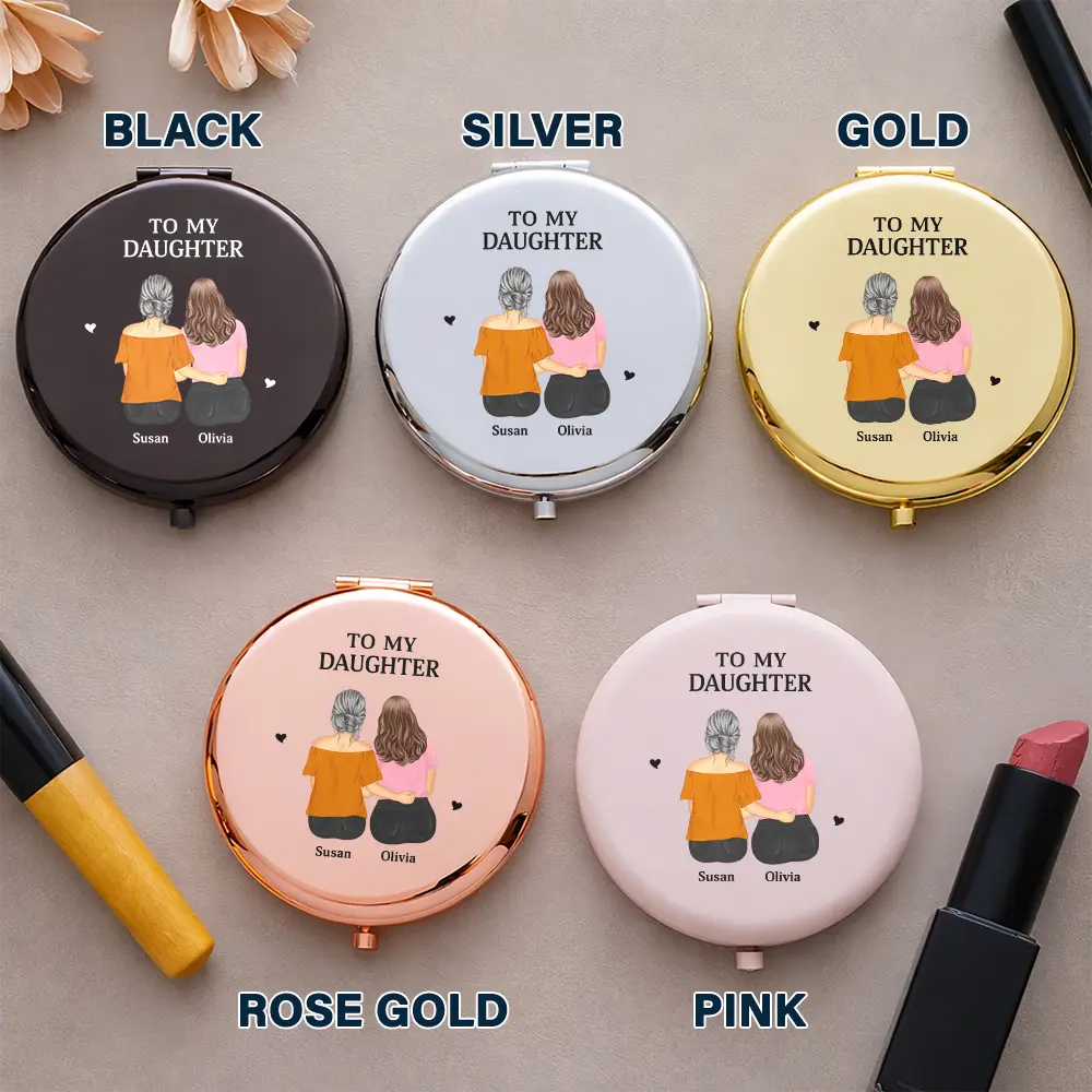 Gift For Daughter,Gift For Women,Mom, Daughters,Love - My Daughter Granddaughter Forever - Personalized Compact Mirror