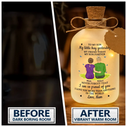 Mom,Daughters,Sons,Love - My Daughter Son Forever - Personalized Short Bottle Light