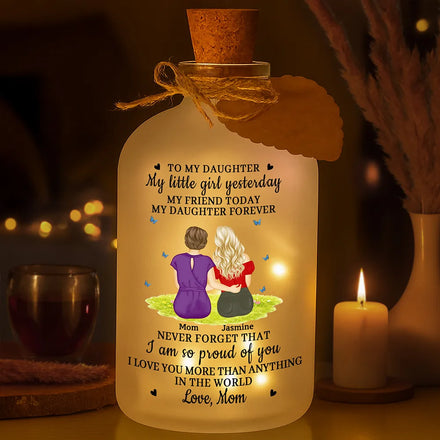 My Daughter Son Forever - Personalized Short Bottle Light