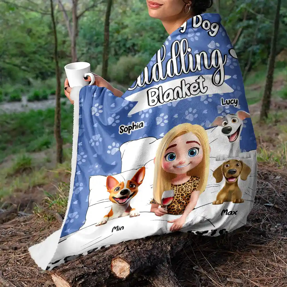 Dog Lovers, Pet Lovers, Dog Mom, Dog Dad, Pet Mom, Pet Dad, Love - My Dog Cuddling Blanket - Personalized Fleece Blanket, Sherpa Blanket
