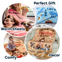 Pet Lovers,Pet Mom,Pet Dad,Dog Lovers,Dog Mom,Dog Dad,Happy - My Dog Cuddling Blanket Embroidery Effect - Personalized Fleece Blanket, Sherpa Blanket