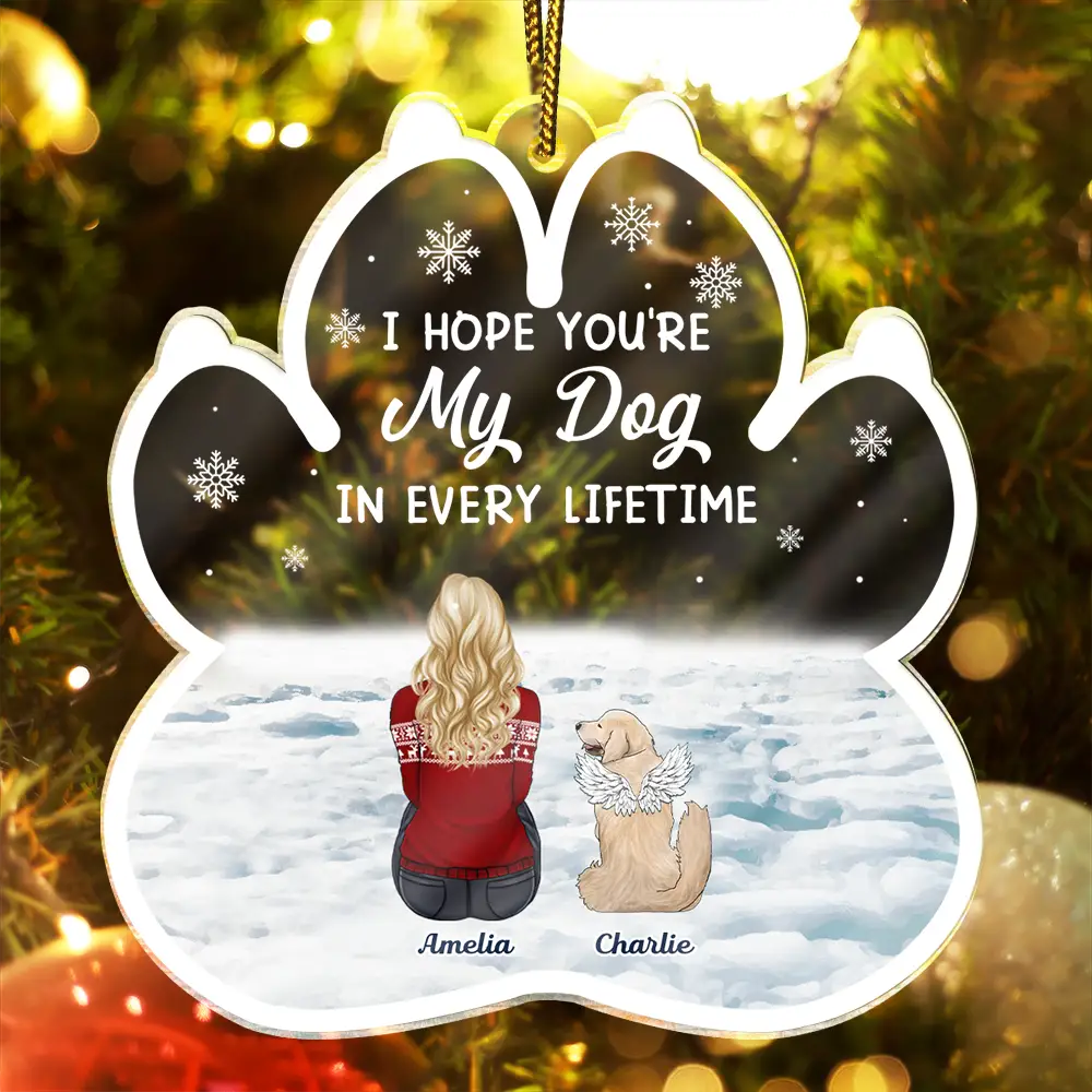 Christmas,Pet Lovers,Memorial,Sad - My Dog Every Lifetime Pet Memorial - Personalized Custom Shaped Acrylic Ornament