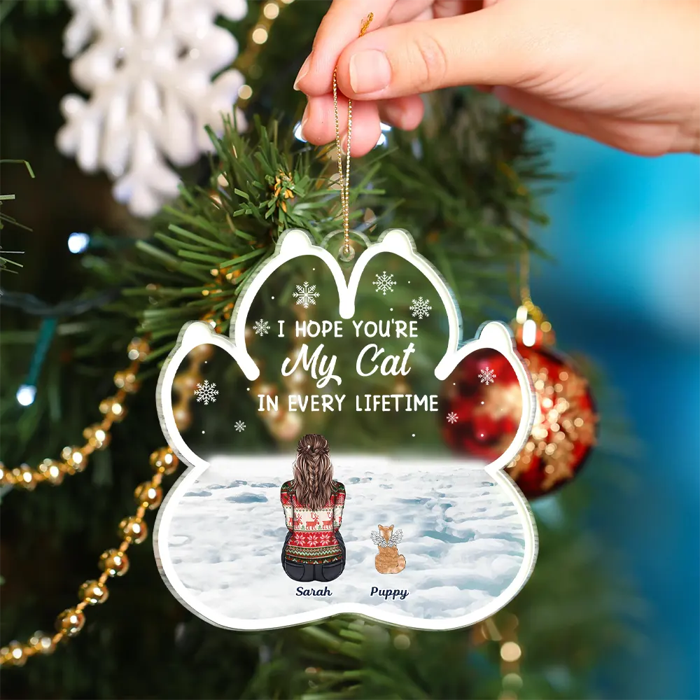 Christmas,Pet Lovers,Memorial,Sad - My Dog Every Lifetime Pet Memorial - Personalized Custom Shaped Acrylic Ornament