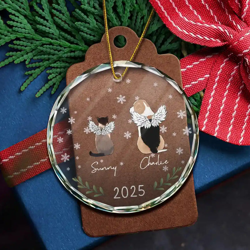 My Dogs Cats Pet - Personalized Circle Glass Ornament