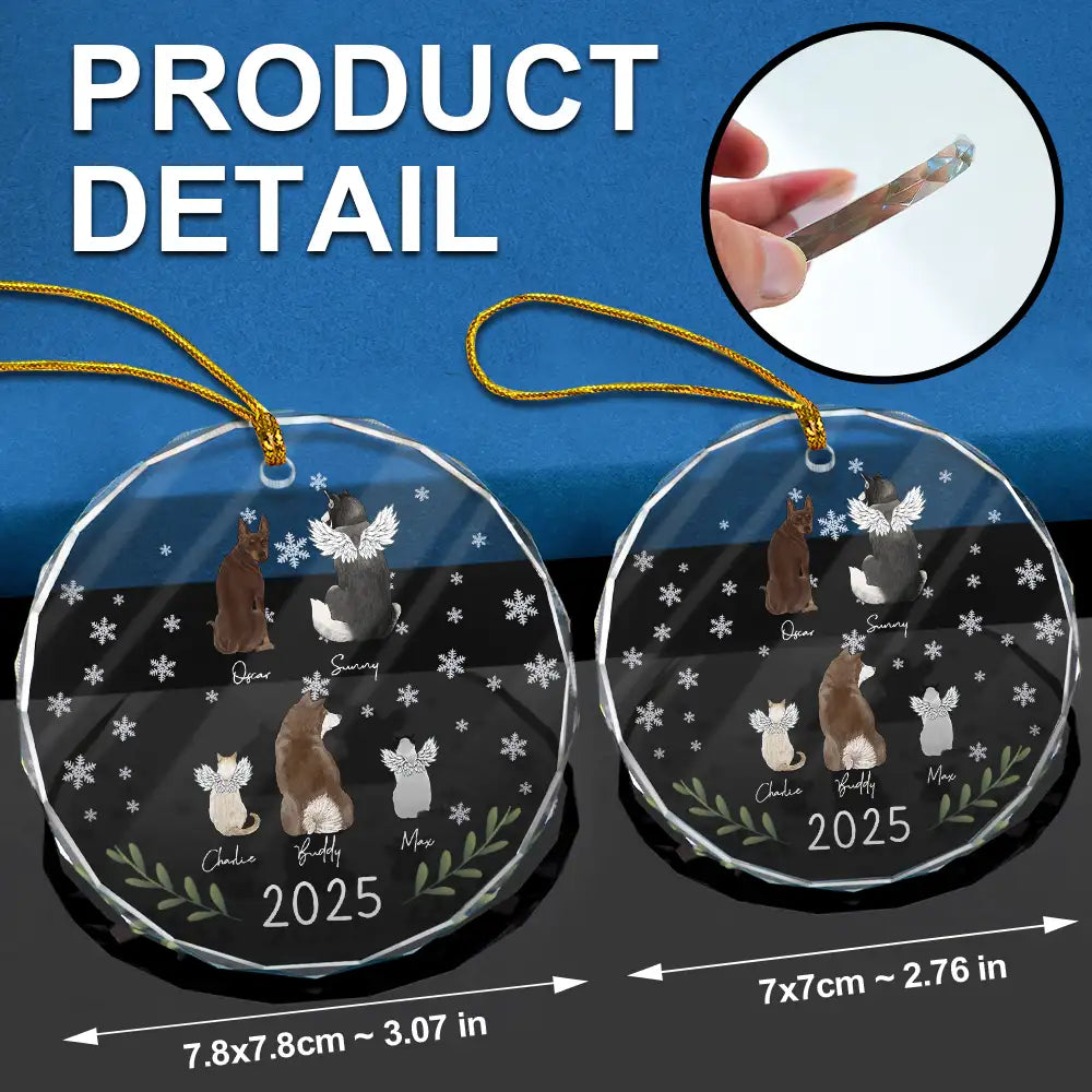 My Dogs Cats Pet - Personalized Circle Glass Ornament