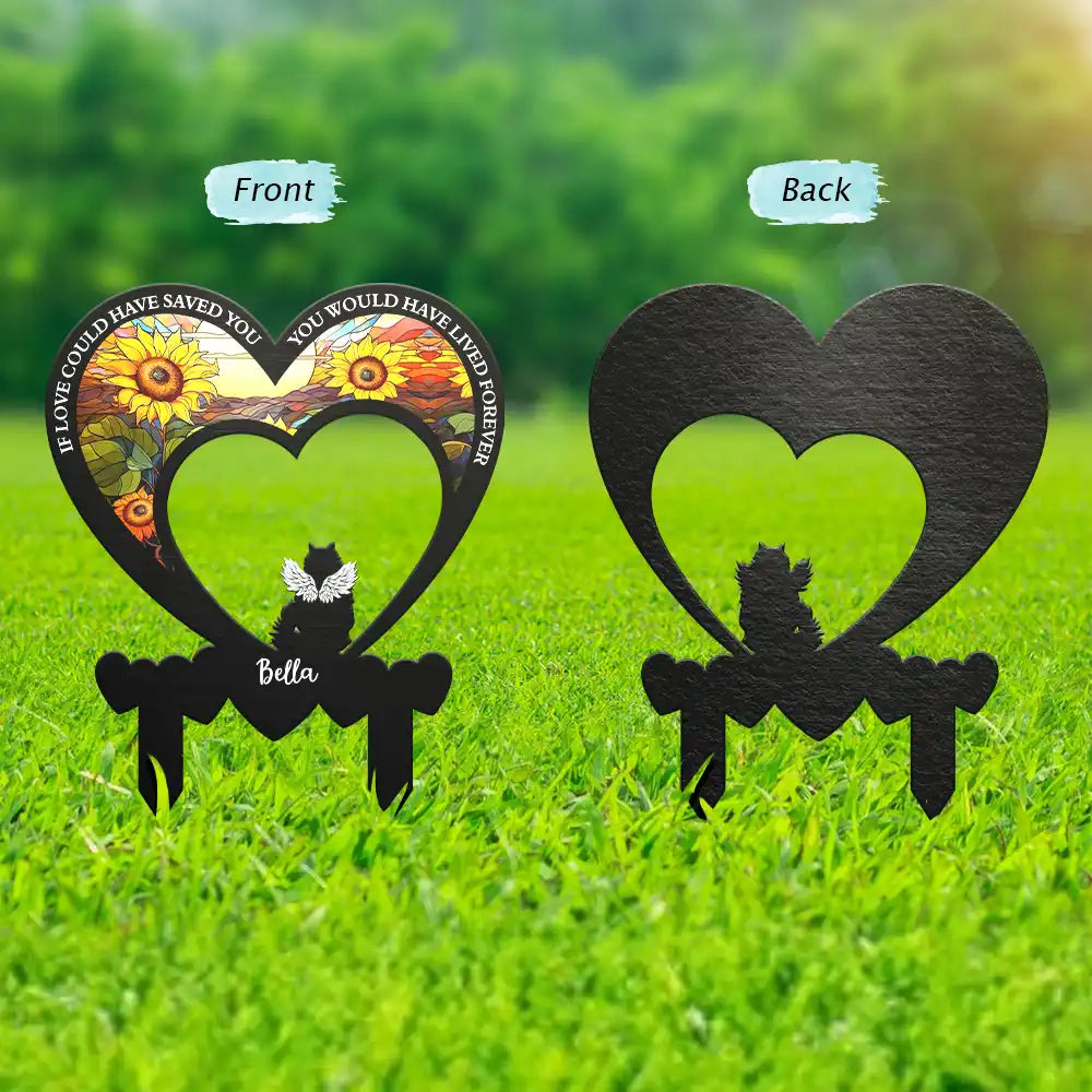 Pet Lovers, Memorial, Sad - My Favorite Hello And Hardest Goodbye - Personalized Metal Garden Stake
