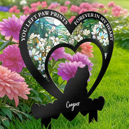 Pet Lovers, Memorial, Sad - My Favorite Hello And Hardest Goodbye - Personalized Metal Garden Stake