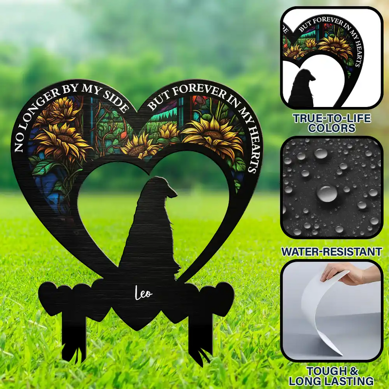 Pet Lovers, Memorial, Sad - My Favorite Hello And Hardest Goodbye - Personalized Metal Garden Stake