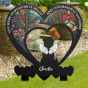 Pet Lovers, Memorial, Sad - My Favorite Hello And Hardest Goodbye - Personalized Metal Garden Stake