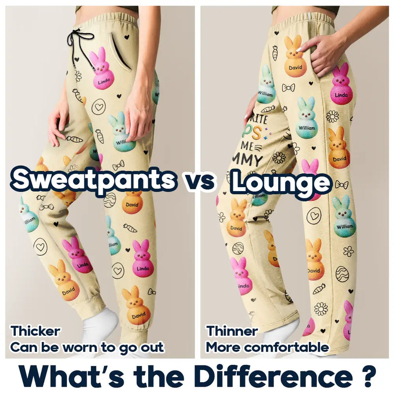 Easter,Gift For Mother,Gift For Grandma,Happy - My Favorite Peeps Call Me Grandma - Personalized Pajama Pants