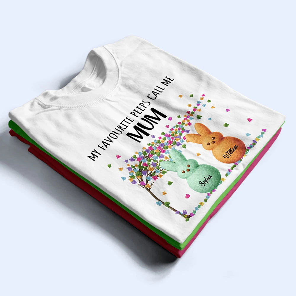 Gift For Grandma,Grandma - Grandkids,Happy - My Favourite Peeps Call Me Nanny - Personalised T Shirt