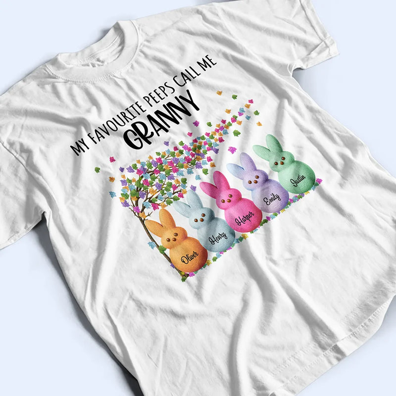 Gift For Grandma,Grandma - Grandkids,Happy - My Favourite Peeps Call Me Nanny - Personalised T Shirt