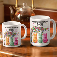 Funny, Gift For Mother, Gift For Grandma, Gift For Wife, Easter - My Favorite Peeps Call Me Grandma - Personalized White Edge-to-Edge Mug