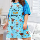 Happy,Gift For Wife,Gift For Mother,Gift For Grandma - This Grandma Belongs To Kids Pet Biscuits - Personalized Women's Sleep Tee