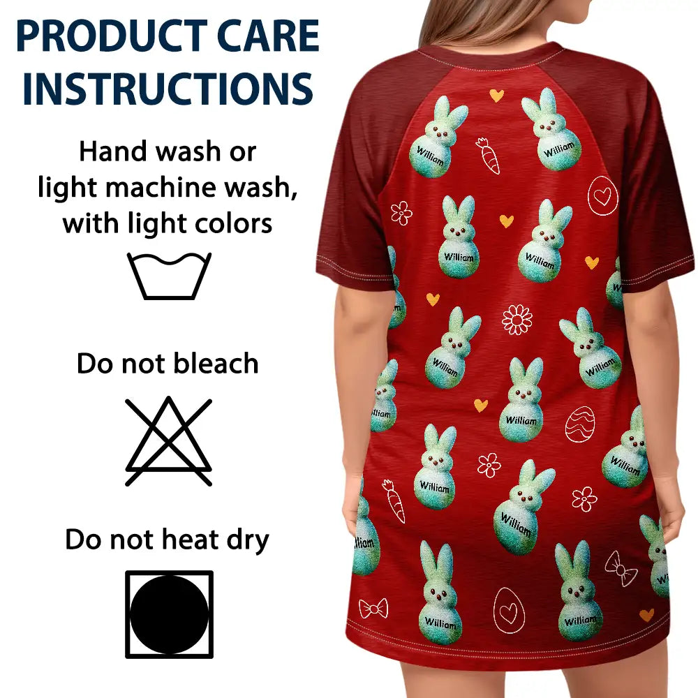 Happy,Gift For Wife,Gift For Mother,Gift For Grandma,Easter - My Favorite Peeps Call Me Grandma - Personalized Women's Sleep Tee