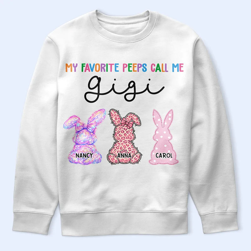 My Favorite Peeps Call Me Grandma Bunny - Personalized T Shirt