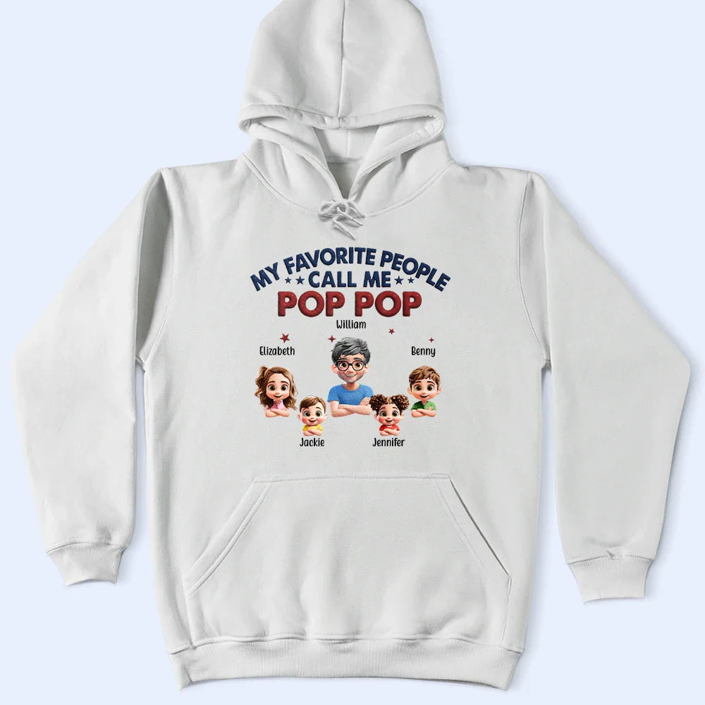 Gift For Grandpa,Gift For Father - My Favorite People Call Me Dad Grandpa 3D Effect - Personalized T Shirt