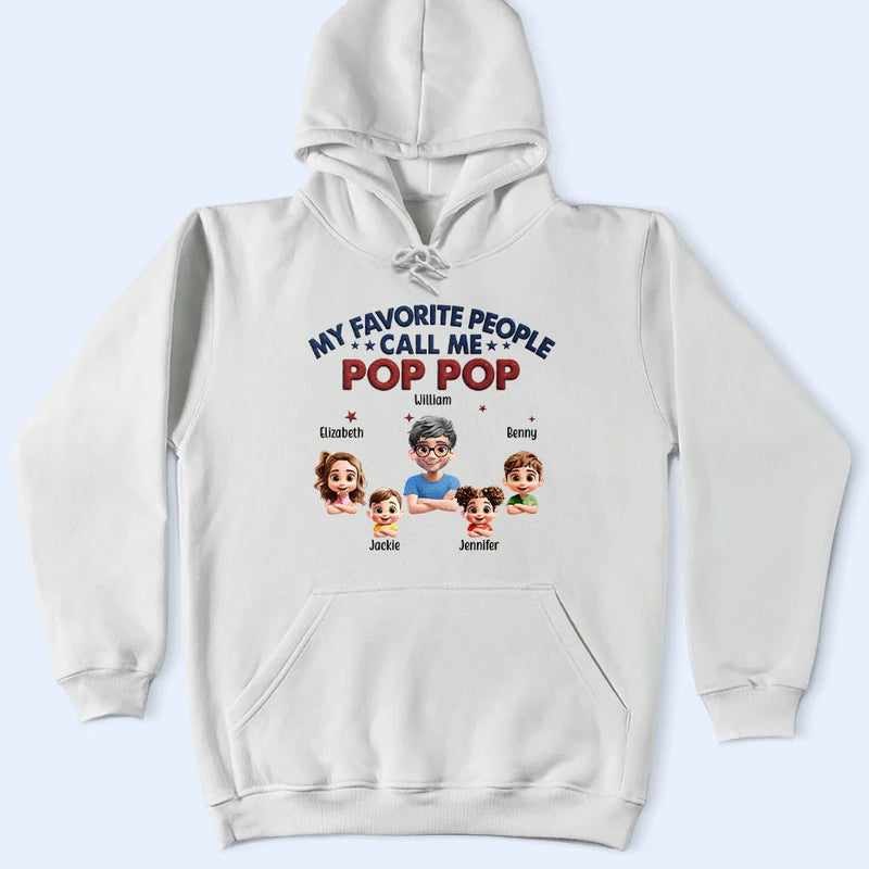 Gift For Grandpa,Gift For Father - My Favorite People Call Me Dad Grandpa 3D Effect - Personalized T Shirt