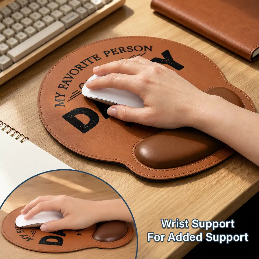 Gift For Husband,Gift For Father,Gift For Grandpa,Dad - Children,Grandpa - Grandkids,Non-Eng,Special Font,Confident - My Favorite People Call Me Daddy Grandpa - Personalized Leather Mouse Pad