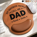 Gift For Husband,Gift For Father,Gift For Grandpa,Dad - Children,Grandpa - Grandkids,Non-Eng,Special Font,Confident - My Favorite People Call Me Daddy Grandpa - Personalized Leather Mouse Pad