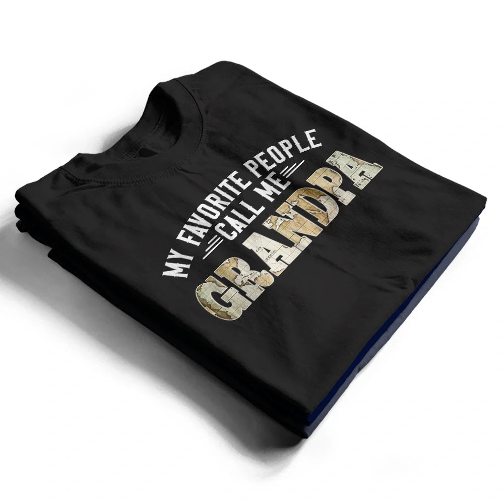 Gift For Father,Gift For Grandpa - My Favorite People Call Me Daddy With Names On Sleeves - Personalized T Shirt