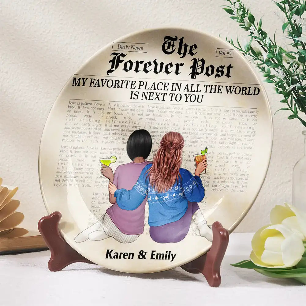 Gift For Couples,Gift For Husband,Gift For Wife,Gift For Boyfriend,Gift For Girlfriend,Love - My Favorite Place In All The World - Personalized Ceramic Plate