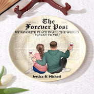 Gift For Couples,Gift For Husband,Gift For Wife,Gift For Boyfriend,Gift For Girlfriend,Love - My Favorite Place In All The World - Personalized Ceramic Plate