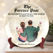 Gift For Couples,Gift For Husband,Gift For Wife,Gift For Boyfriend,Gift For Girlfriend,Love - My Favorite Place In All The World - Personalized Ceramic Plate