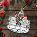Christmas,Gift For Couples,Gift For Husband,Gift For Wife,Gift For Boyfriend,Gift For Girlfriend,Happy - My Favorite Place In All The World - Personalized Custom Shaped Acrylic Ornament