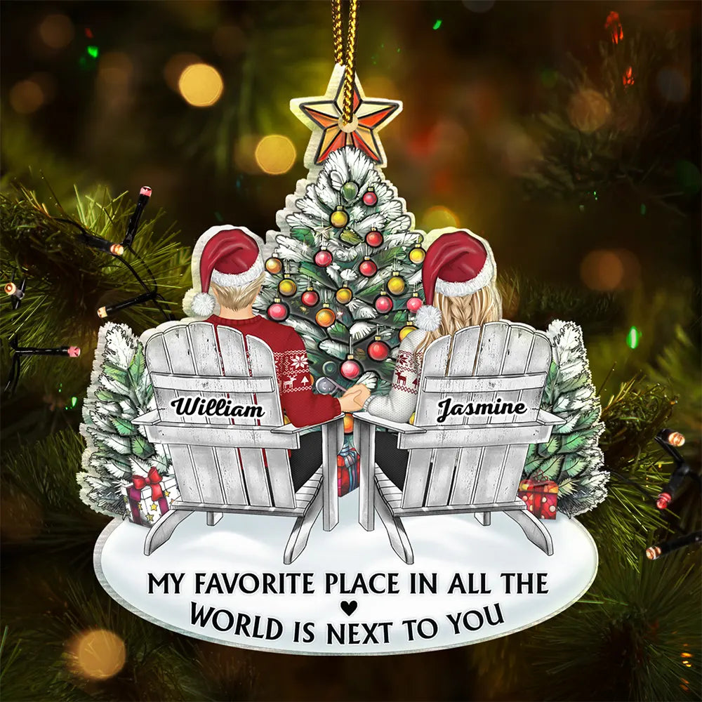 My Favorite Place In All The World - Personalized Custom Shaped Acrylic Ornament