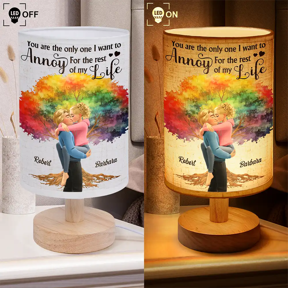 Gift For Couples,Gift For Husband,Gift For Wife,Gift For Boyfriend,Gift For Girlfriend,Love - My Favorite Place In All The World - Personalized Fabric Lamp