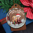Gift For Couples,Old Couples,Gift For Women,Gift For Men,Gift For Husband,Gift For Wife,Love,Christmas,Gift For Boyfriend,Gift For Girlfriend - My Favorite Place In All The World 3D Effect Couple Christmas - Personalized Circle Glass Ornament 