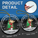 Christmas,Gift For Couples,Gift For Husband,Gift For Wife,Gift For Boyfriend,Happy - My Favorite Place In All The World Side View - Personalized Circle Glass Ornament