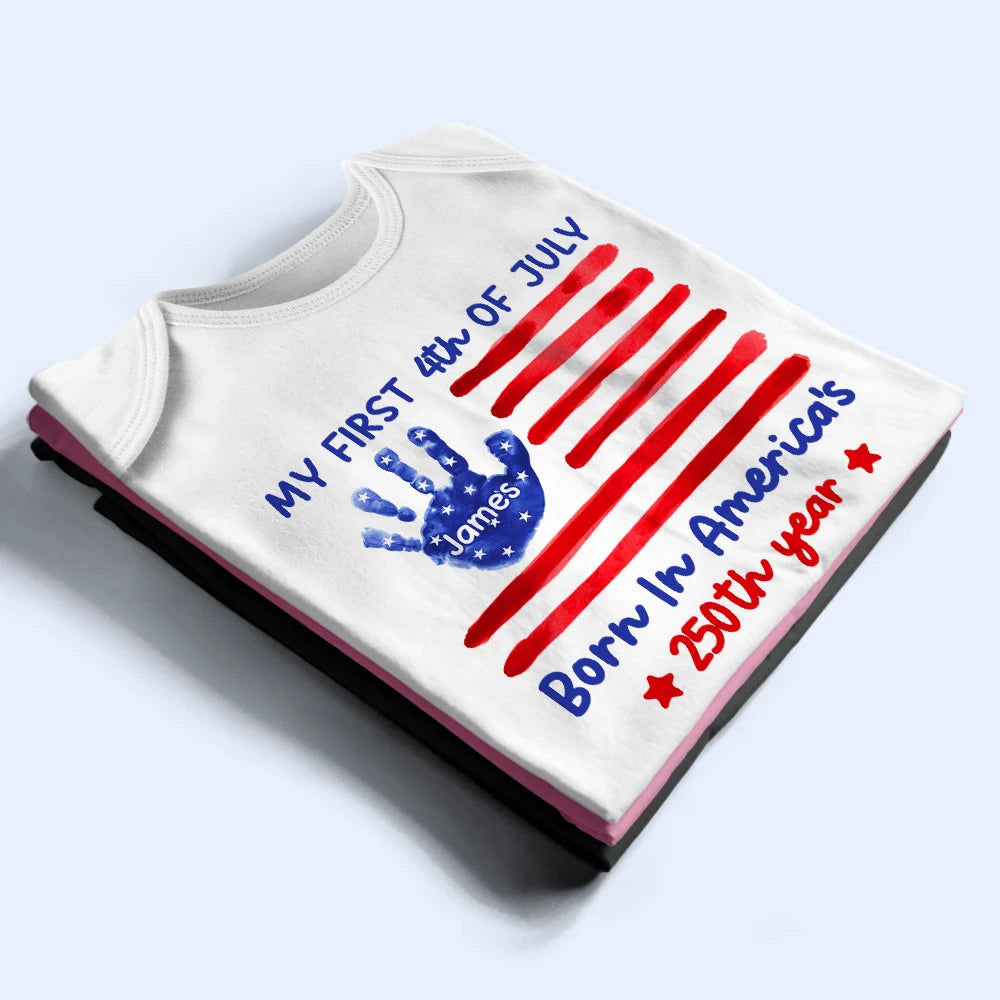 Gift For Baby,America 250th,Independence Day,Adorable,Icon - My First 4th Of July Born In America's 250th Year - Personalized Baby Onesie