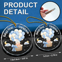 Family,Parents,Christmas,Happy - My First Christmas Baby Girl Boy - Personalized Circle Glass Ornament