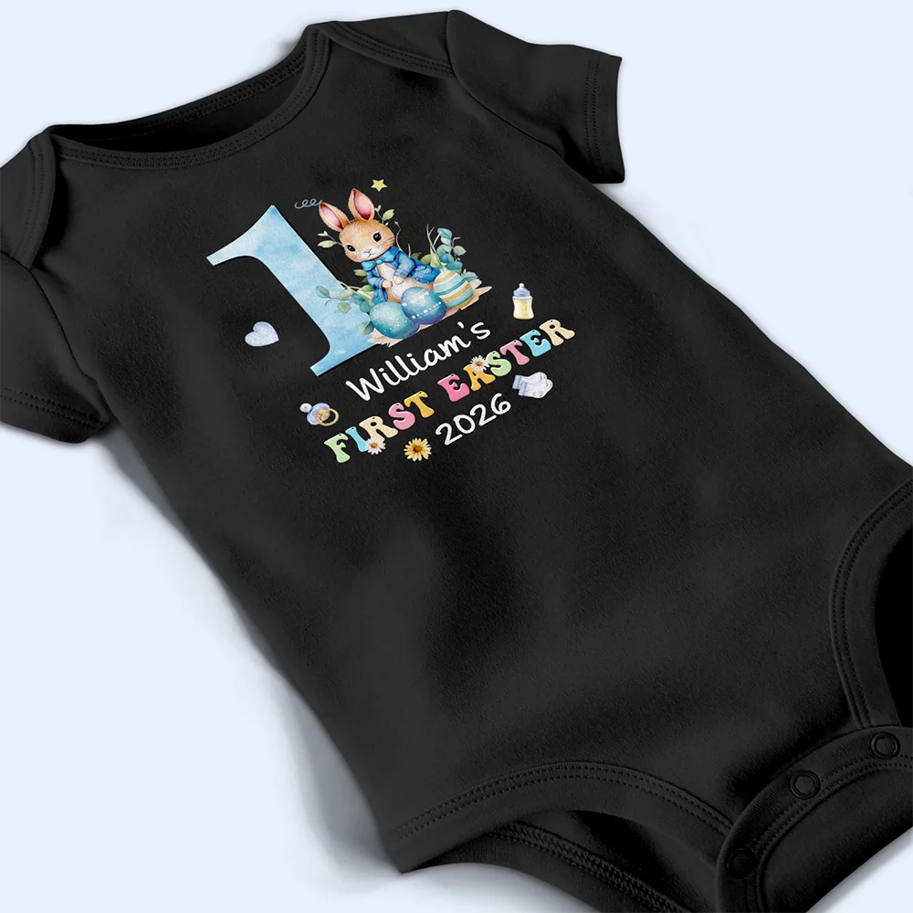 Easter,New baby,Dad - Sons,Gift For Son,Mom - Sons,Gift For Daughter,Dad - Daughters (Young),Mom - Daughters (Young),Gift For Kids,Gift For Grandkids,Happy - My First Easter - Personalized Baby Onesie
