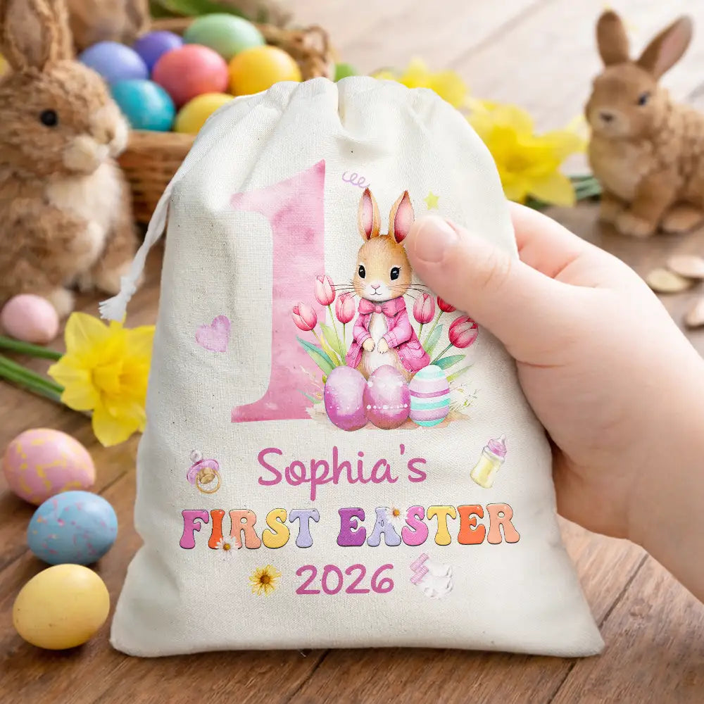 Easter,New baby,Dad - Sons,Gift For Son,Mom - Sons,Gift For Daughter,Dad - Daughters (Young),Mom - Daughters (Young),Gift For Kids,Gift For Grandkids,Happy - My First Easter - Personalized Favor Bag