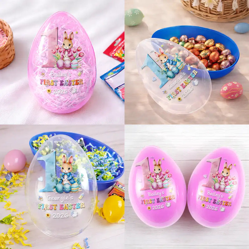 Easter,New baby,Dad - Sons,Gift For Son,Mom - Sons,Gift For Daughter,Dad - Daughters (Young),Mom - Daughters (Young),Gift For Kids,Gift For Grandkids,Happy - My First Easter - Personalized Fillable Egg