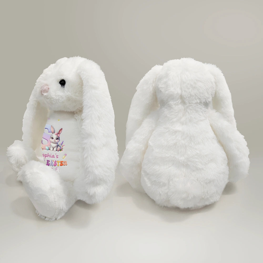 Easter,New baby,Dad - Sons,Gift For Son,Mom - Sons,Gift For Daughter,Dad - Daughters (Young),Mom - Daughters (Young),Gift For Kids,Gift For Grandkids,Happy - My First Easter Kid Monogram - Personalized Soft Toy Bunny