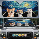 Pet Lovers,Summer,Cat Lovers,Dog Lovers - My Fluffy Heroes Are Watching Over - Personalized Auto Sunshade