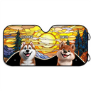 Pet Lovers,Summer,Cat Lovers,Dog Lovers - My Fluffy Heroes Are Watching Over - Personalized Auto Sunshade