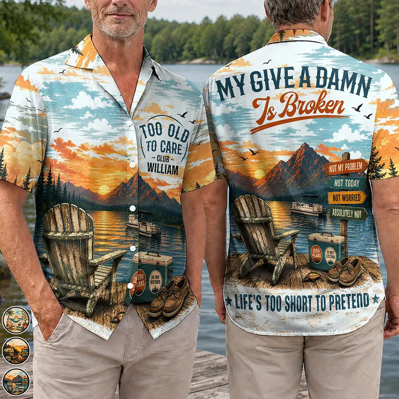 Top Market,Humorous,Gift For Yourself,Summer,Retirement,Custom Text - My Give A Damn Is Broken - Personalized Hawaiian Shirt